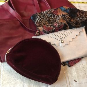 SAKS Fifth Avenue vegan tote  and  3 accessories